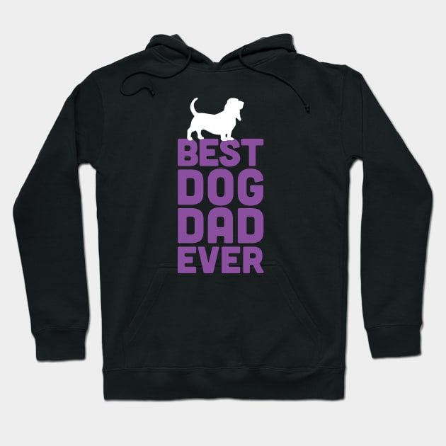 Best Basset Hound Dog Dad Ever - Purple Dog Lover Gift Hoodie by Elsie Bee Designs